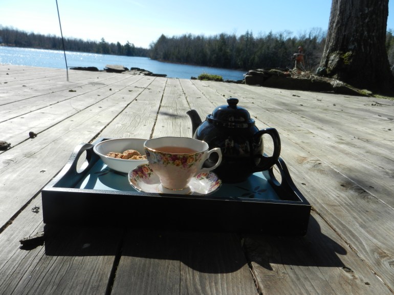 Tea outside on the deck